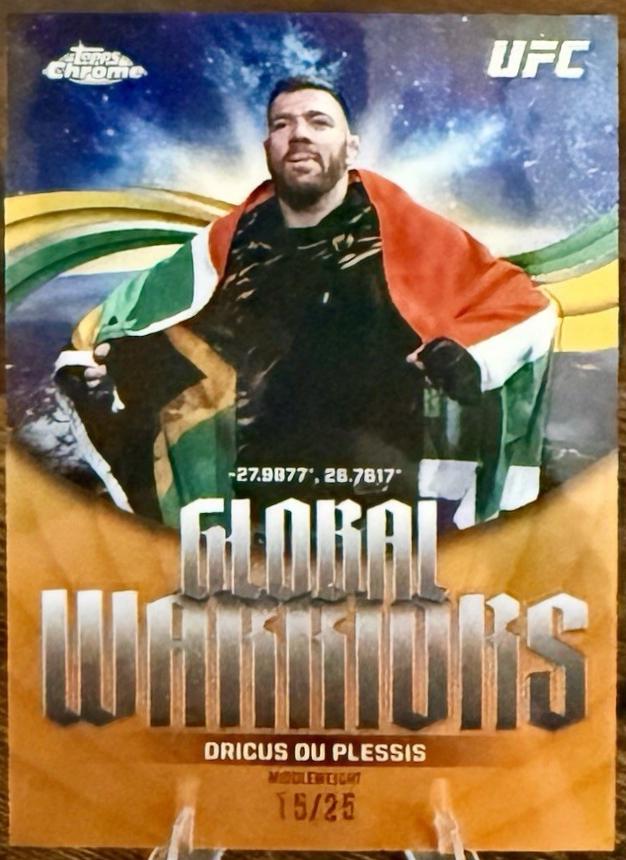 Dricus Du Plessis 2026 Topps Chrome UFC Global Warriors #GW-5 Red Refractor