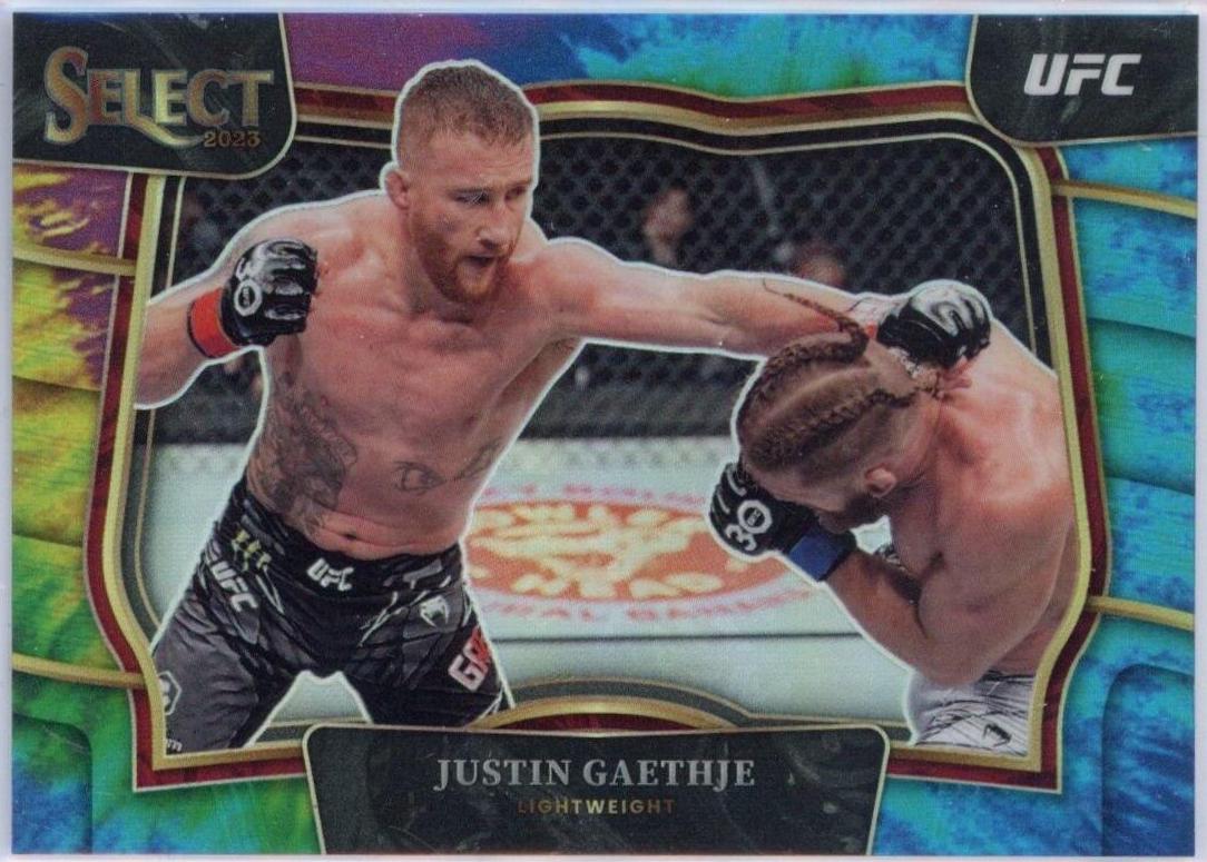Justin Gaethje 2023 Panini Select UFC Octagonside #288 Tie Dye