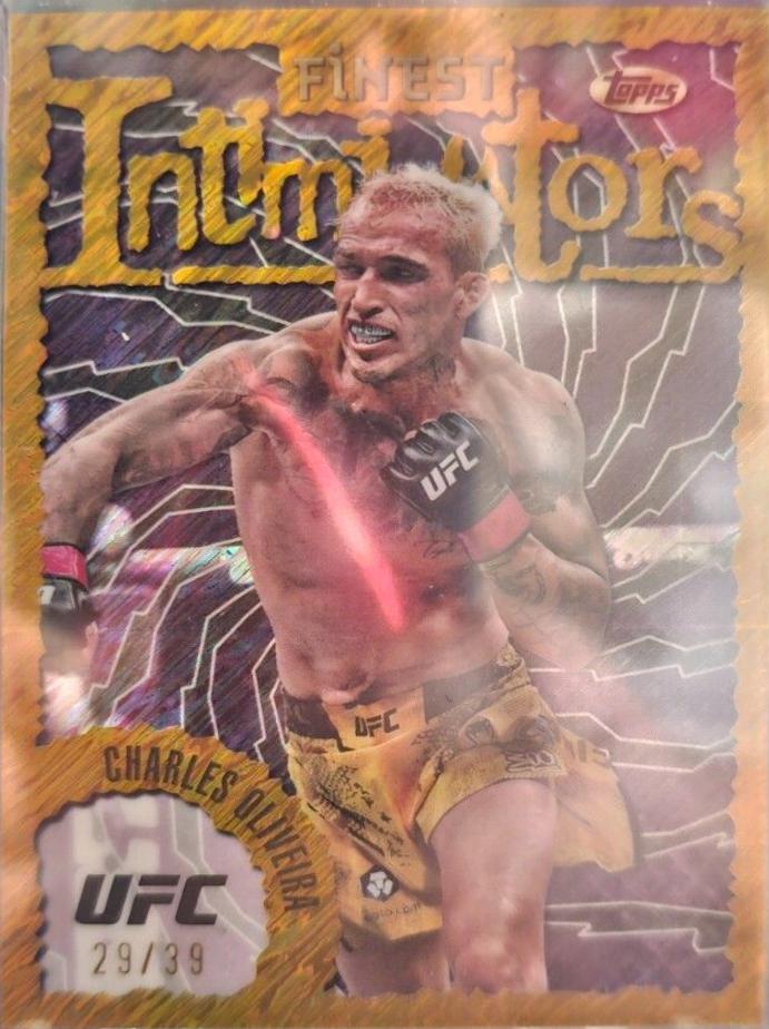 Charles Oliveira 2024 Topps Finest UFC Intimidators #INT-5 Gold Shimmer Refractor