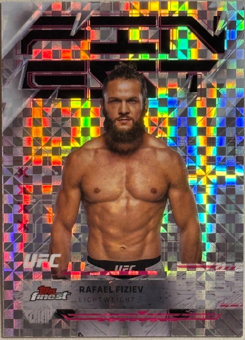 Rafael Fiziev 2025 Topps Finest UFC Base Rare #286 Checkerboard Refractor
