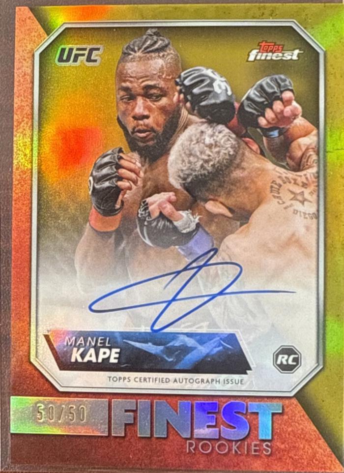 Manel Kape 2024 Topps Finest UFC Rookie Finest Autographs #RFA-MK Gold Refractor