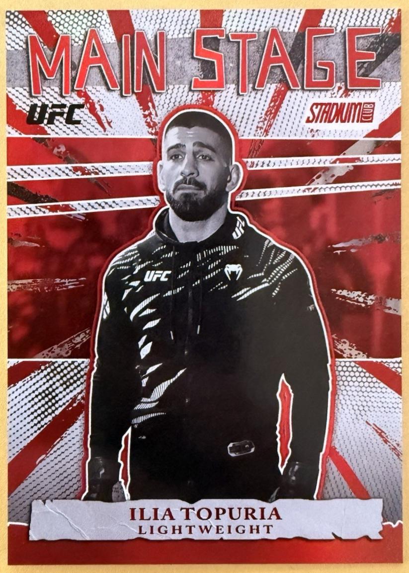 Ilia Topuria 2026 Topps Stadium Club UFC Main Stage #MS-16 Gold Rainbow Foilboard