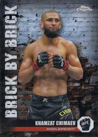 Khamzat Chimaev 2024 Topps Chrome UFC Brick by Brick #BYB-16 Black Refractor