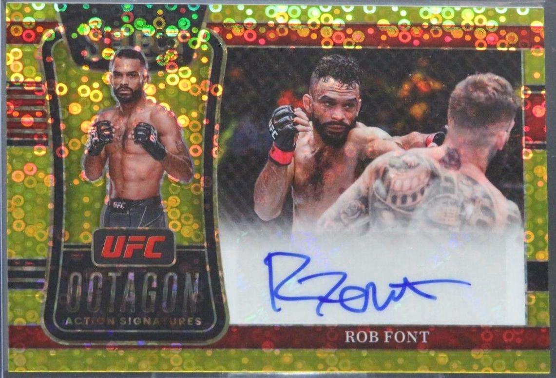 Rob Font 2022 Panini Select UFC Octagon Action Signatures #29 Gold Disco