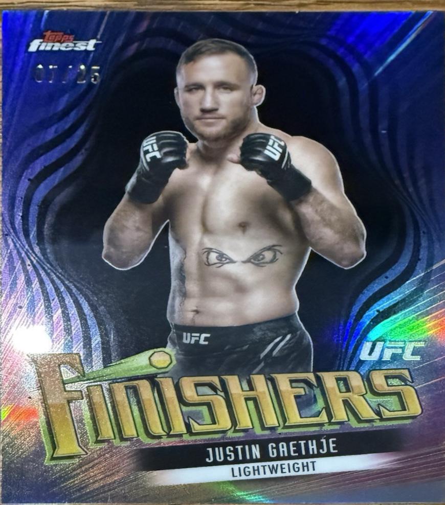 Justin Gaethje 2024 Topps Finest UFC Finishers #FIN-9 Black Refractor