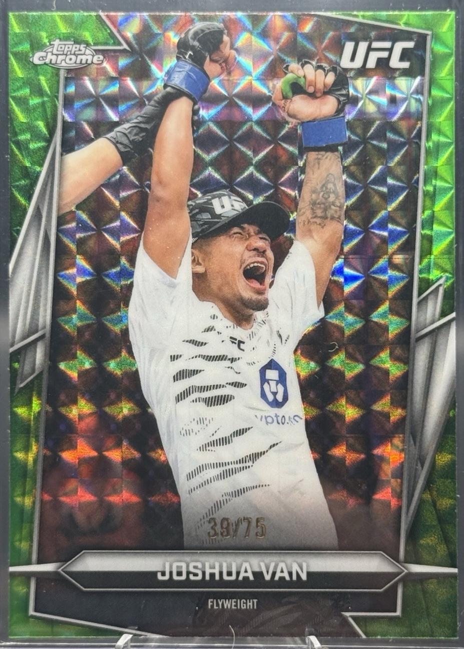 Joshua Van 2026 Topps Chrome UFC Base #15 Green Geometric Refractor