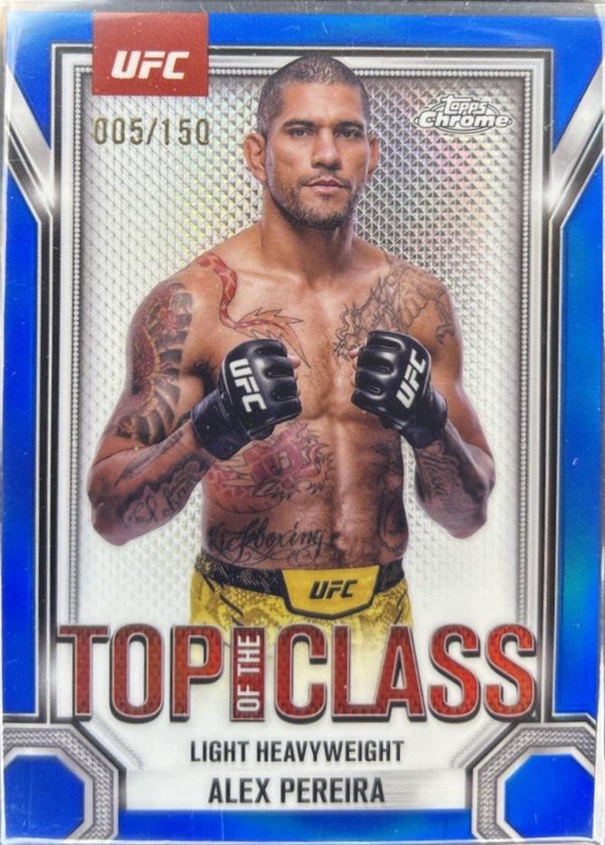 Alex Pereira 2025 Topps Chrome UFC Top of the Class #TTC-10 Blue Refractor