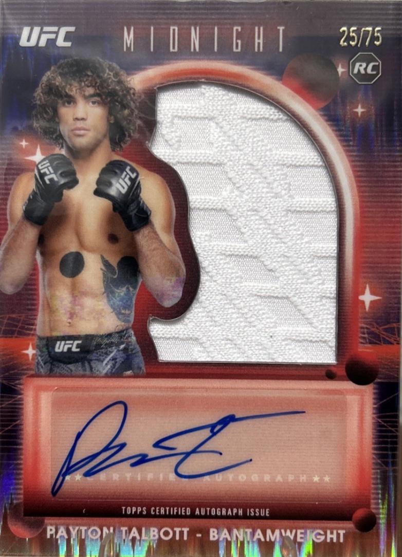 Payton Talbott 2025 Topps Midnight UFC Rookie Relic Autographs #RRA-PT Moon Beam