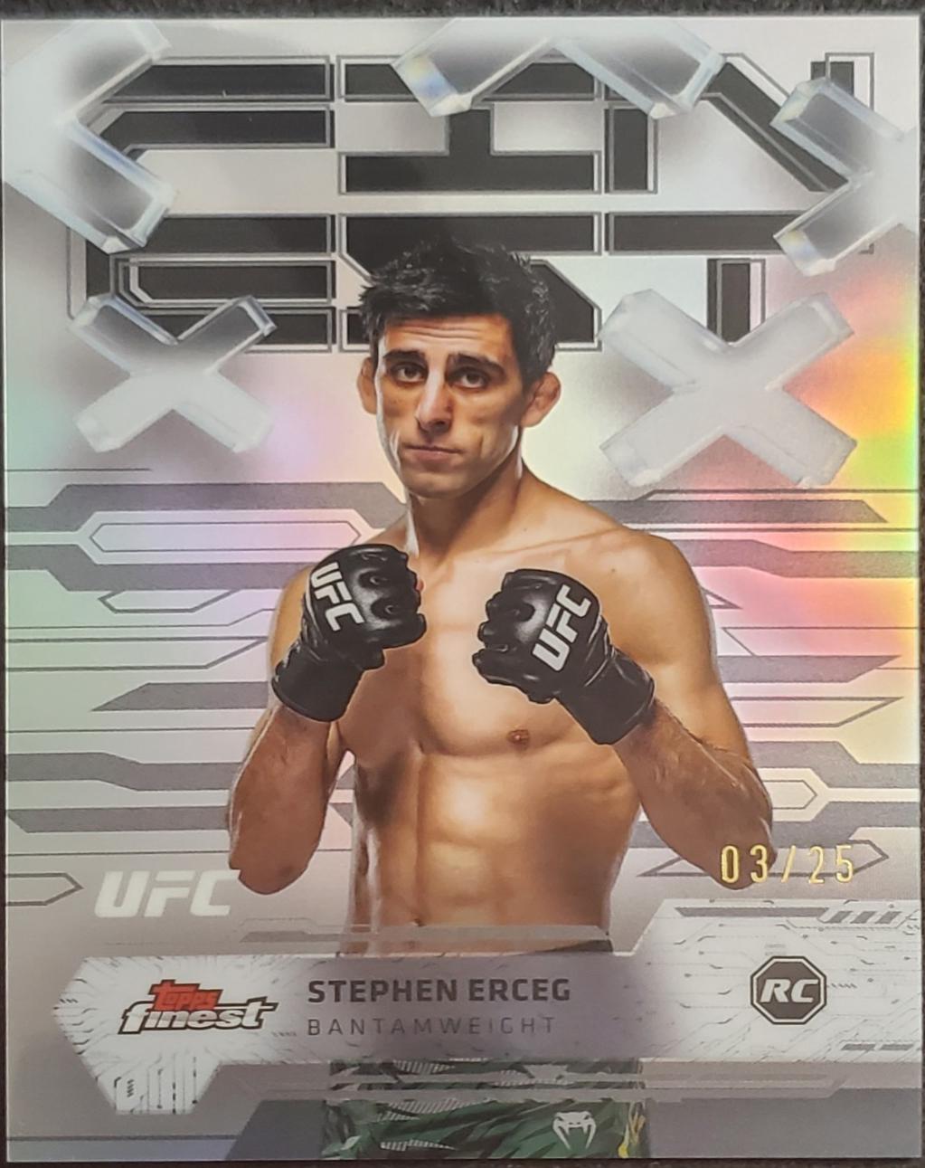 Stephen Erceg 2025 Topps Finest UFC Base Common #49 Black Refractor