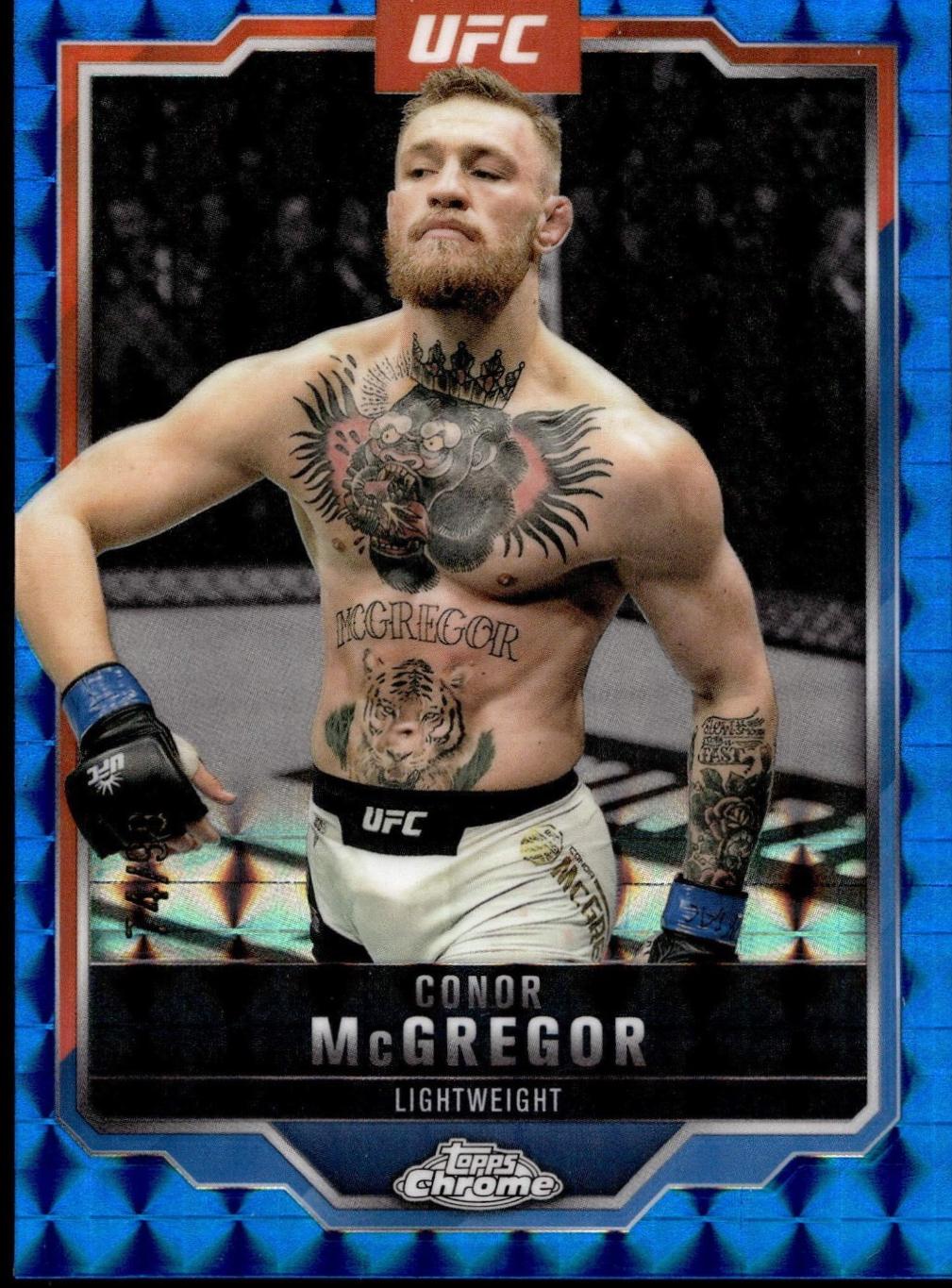 Conor McGregor 2025 Topps Chrome UFC Base #101 Blue Geometric Refractor