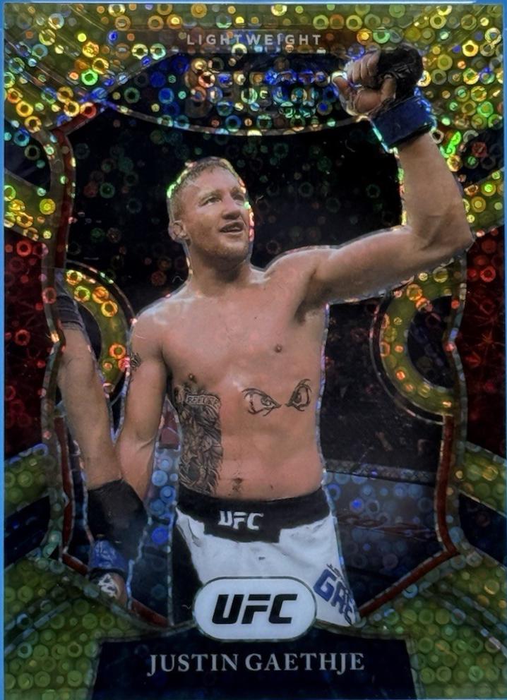 Justin Gaethje 2021 Panini Select UFC Concourse #95 Gold Disco