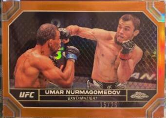 Umar Nurmagomedov 2024 Topps Chrome UFC Base #189 Orange Refractor
