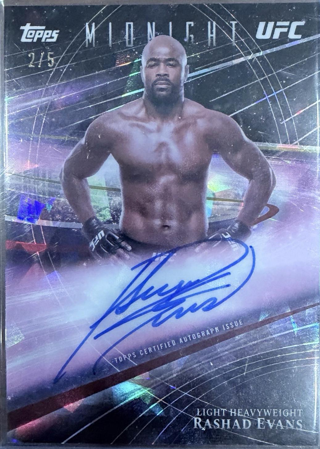 Rashad Evans 2026 Topps Midnight UFC Horizon Signatures #HZS-RE Black Light