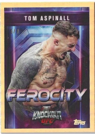 Tom Aspinall 2025 Topps Knockout UFC Ferocity #FE-3 Gold