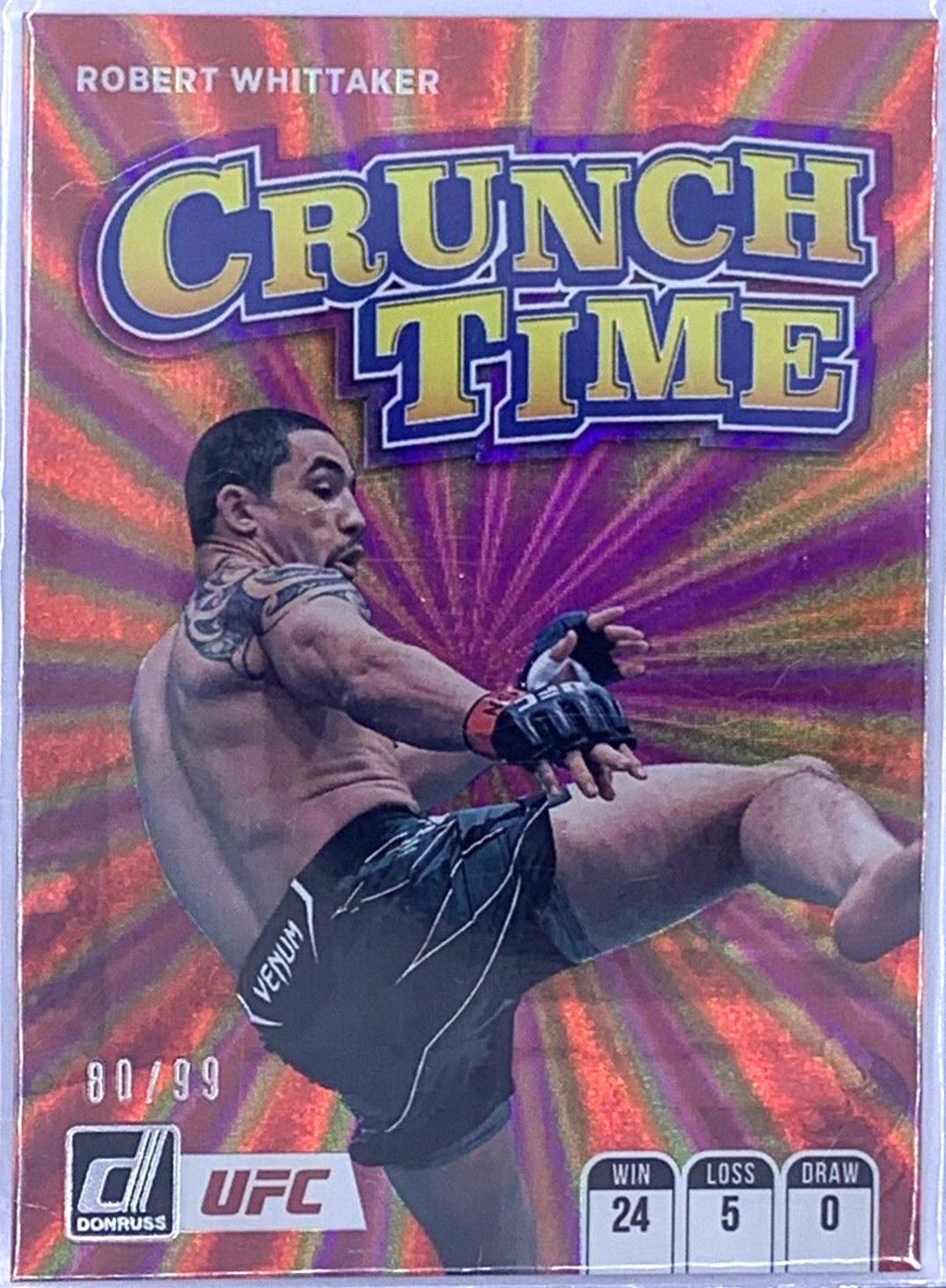 Robert Whittaker 2022 Panini Donruss UFC Crunch Time #1 Purple Laser