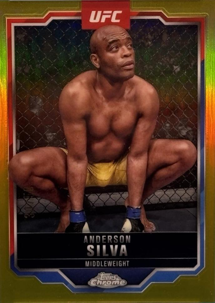 Anderson Silva 2025 Topps Chrome UFC Base #44 Gold Refractor