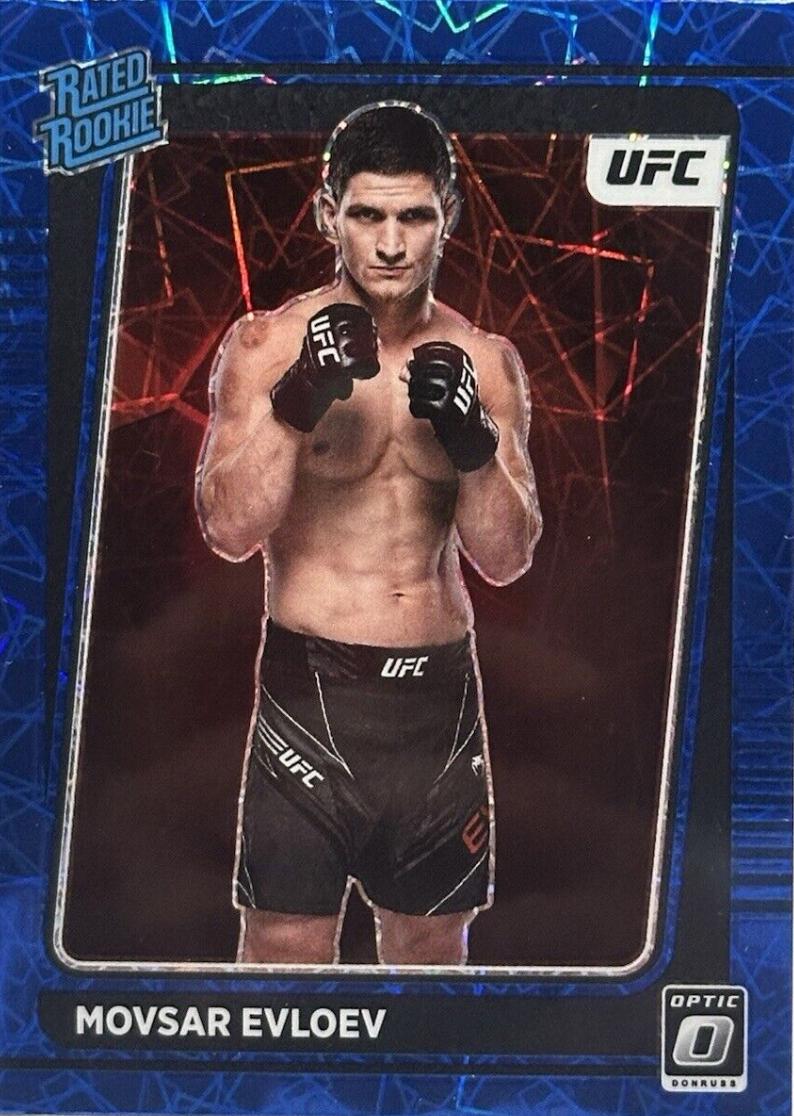 Movsar Evloev 2022 Panini Donruss Optic UFC Base #112 Blue Velocity