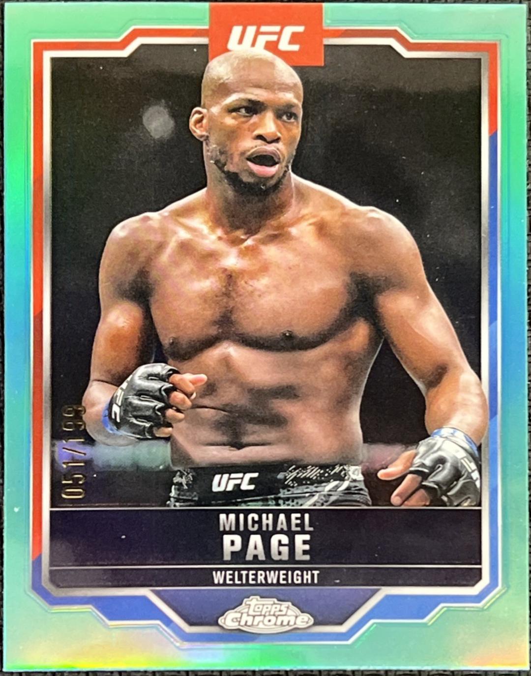 Michael Page 2025 Topps Chrome UFC Base #167 Aqua Refractor
