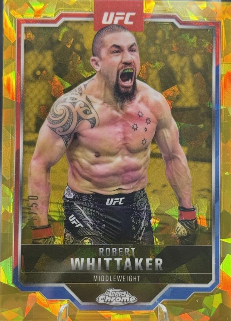 Robert Whittaker 2025 Topps Chrome Sapphire UFC Base Sapphire #78 Gold Sapphire
