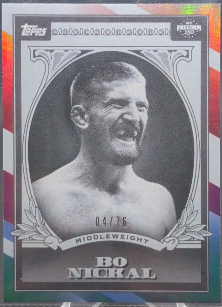 Bo Nickal 2026 Topps UFC Freedom 250 UFC Dollar #UD-17 Red White Blue