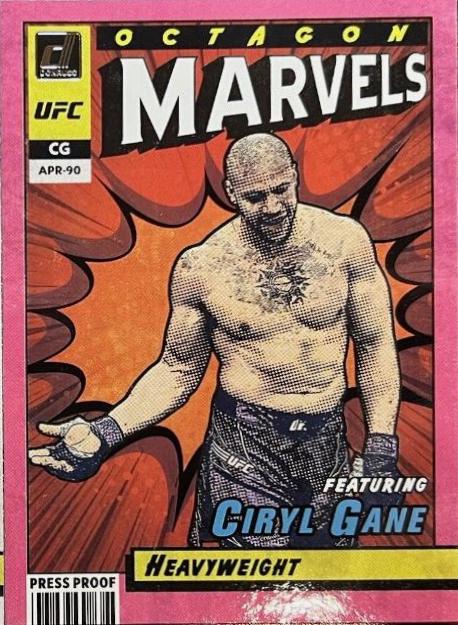 Ciryl Gane 2022 Panini Donruss UFC Octagon Marvels #5 Press Proof
