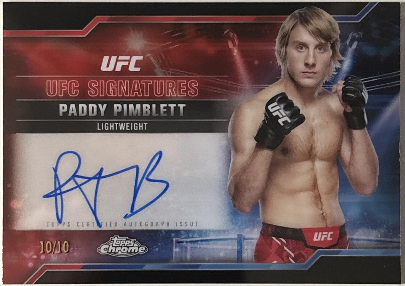 Paddy Pimblett 2025 Topps Chrome UFC UFC Signatures #SIG-PP Black Refractor