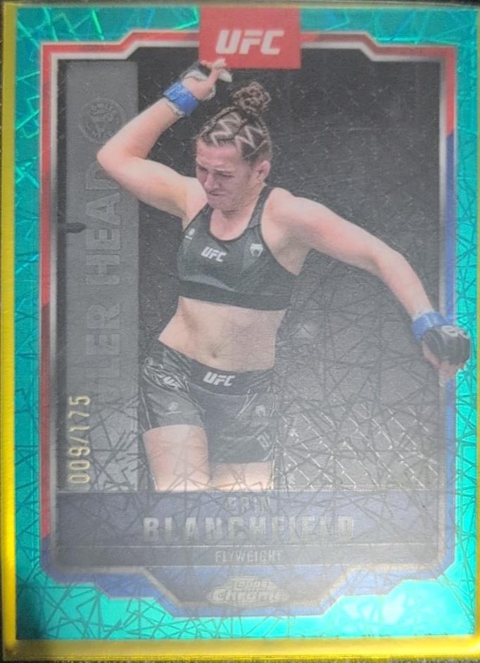 Erin Blanchfield 2025 Topps Chrome UFC Base #97 Aqua Refractor