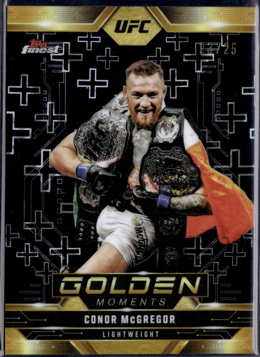 Conor McGregor 2025 Topps Finest UFC Golden Moments #GM-4 Black Refractor