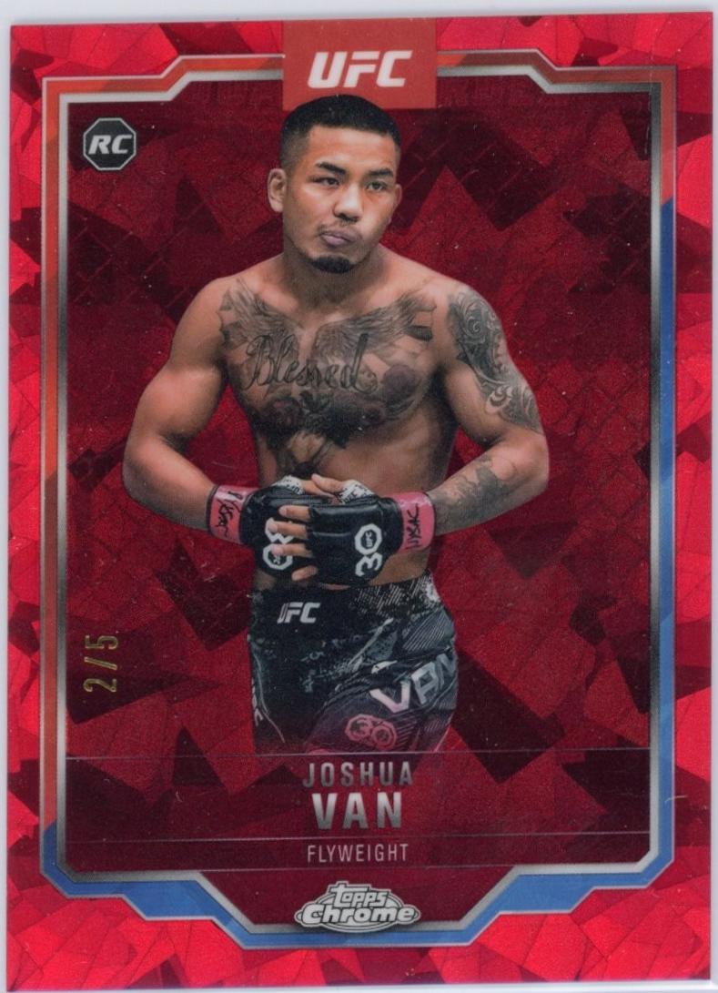 Joshua Van 2025 Topps Chrome Sapphire UFC Base Sapphire #136 Red Sapphire