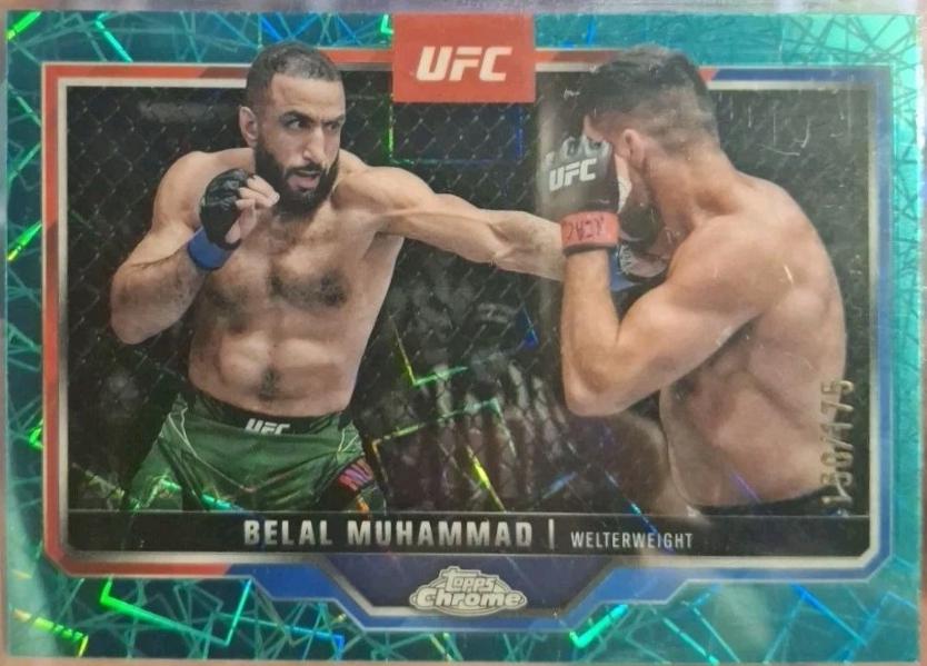 Belal Muhammad 2025 Topps Chrome UFC Base #126 Teal Lazer Refractor