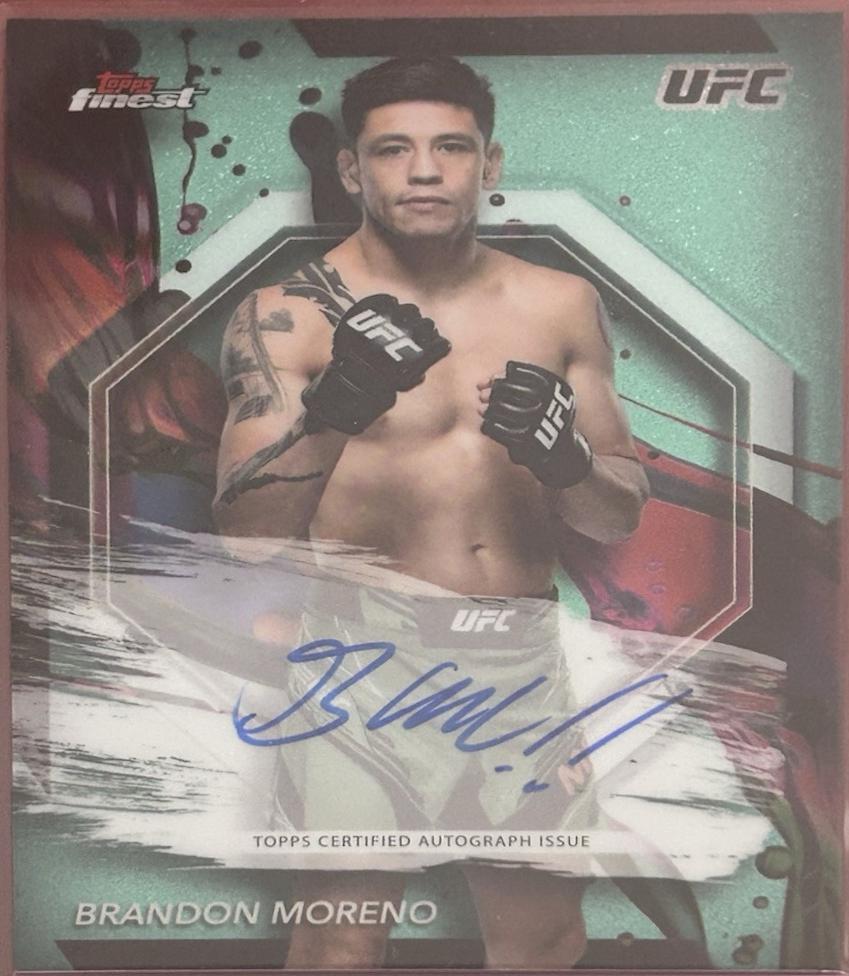 Brandon Moreno 2024 Topps Finest UFC Finest Autographs #FA-BMO Aqua Glitter Refractor