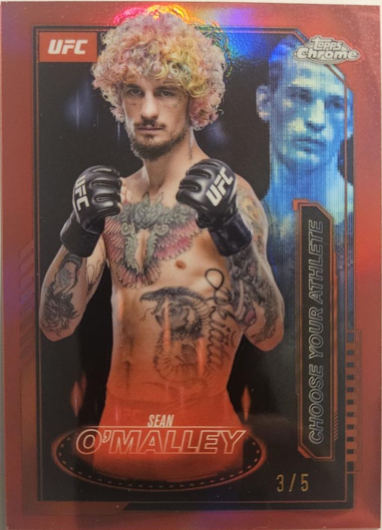 Sean O'Malley 2025 Topps Chrome UFC Mission Control #MCL-6 Red Refractor