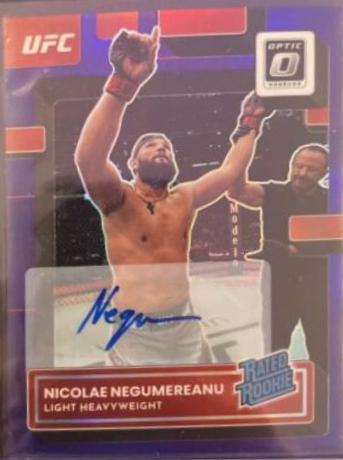 Nicolae Negumereanu 2023 Panini Donruss Optic UFC Base Rated Rookies Signatures #123 Purple