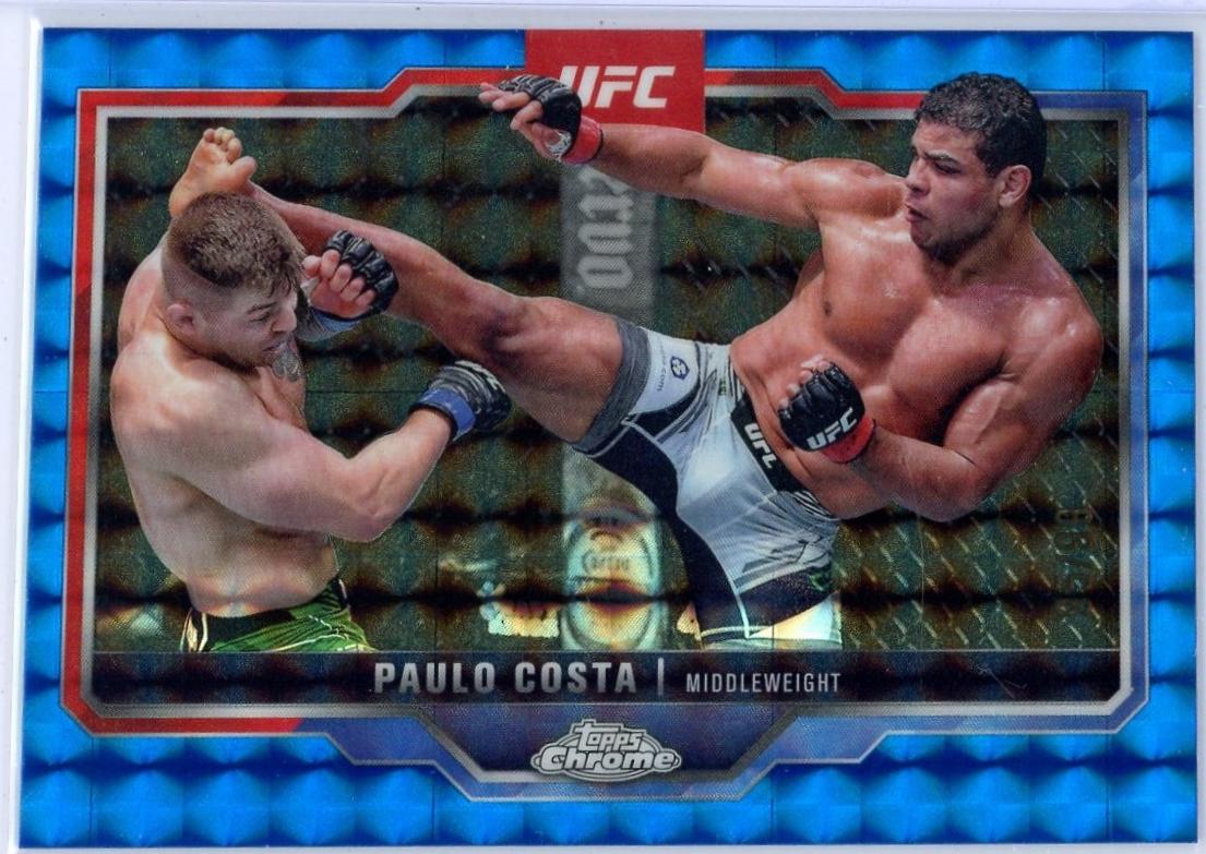 Paulo Costa 2025 Topps Chrome UFC Base #153 Blue Geometric Refractor