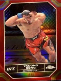 Song Yadong 2024 Topps Chrome UFC Base #179 Red Refractor