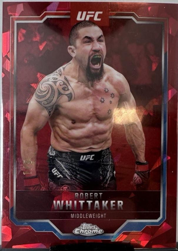 Robert Whittaker 2025 Topps Chrome Sapphire UFC Base Sapphire #78 Padparadscha Sapphire