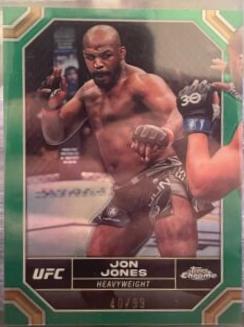 Jon Jones 2024 Topps Chrome UFC Base #97 Green Refractor