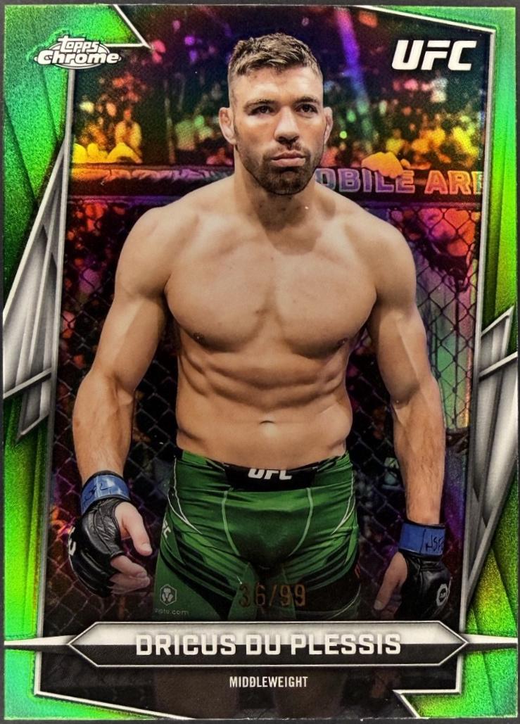 Dricus Du Plessis 2026 Topps Chrome UFC Base #10 Green Refractor