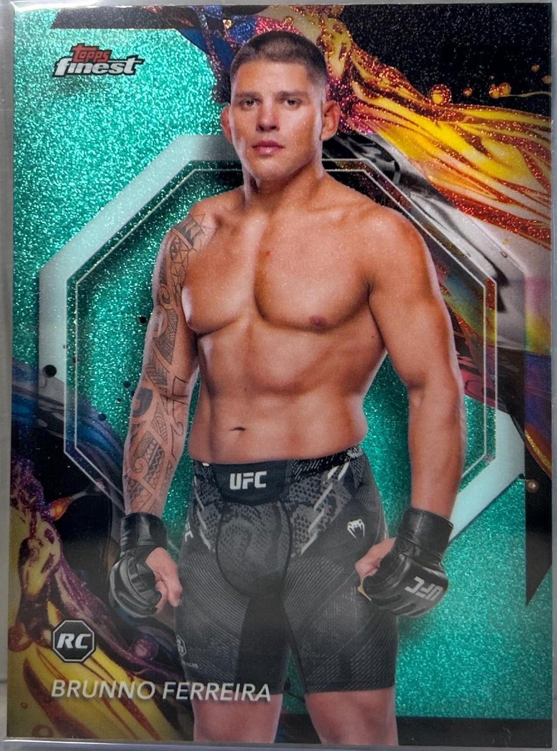 Brunno Ferreira 2024 Topps Finest UFC Base Uncommon #115 Aqua Glitter Refractor