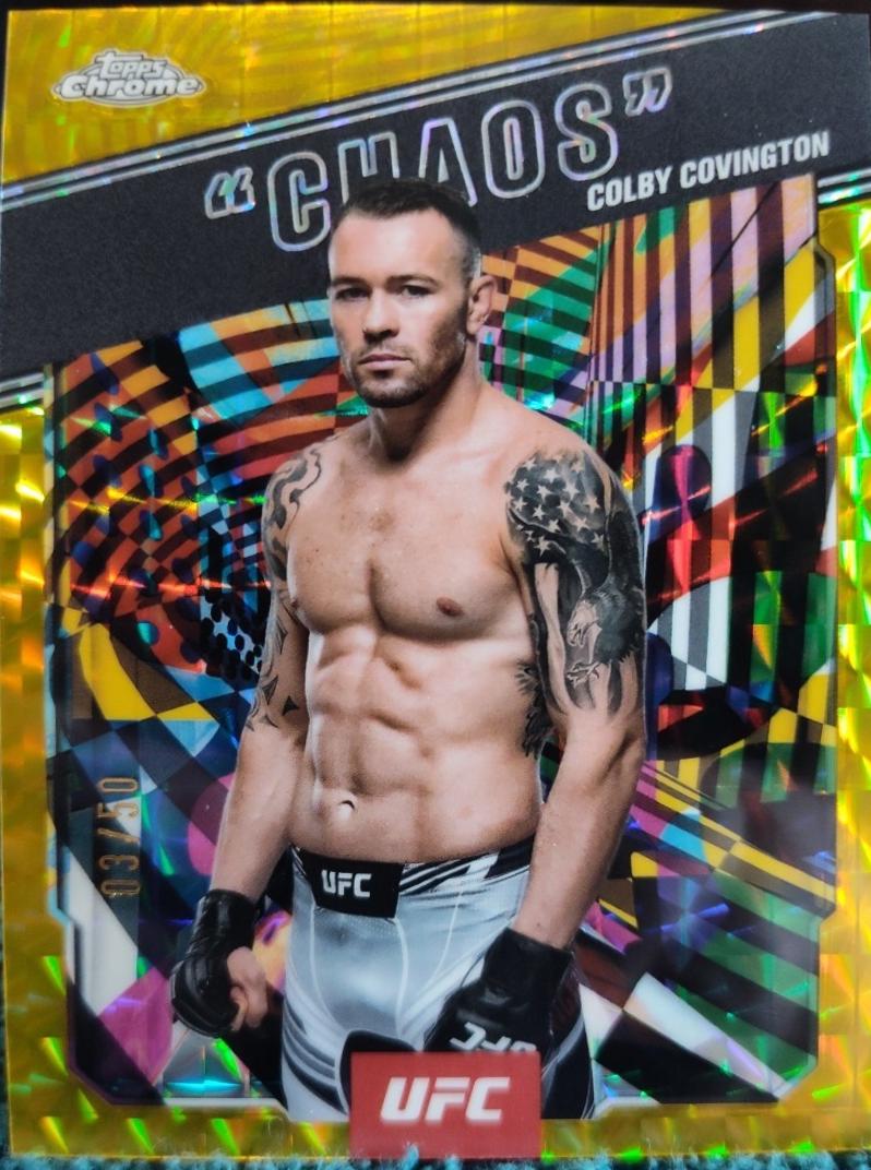 Colby Covington 2025 Topps Chrome UFC AKA #AKA-7 Geometric Gold Refractor