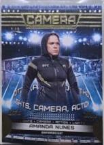 Amanda Nunes 2024 Topps Knockout UFC Camera (Lights, Camera, Action) #CAM-17 Gold