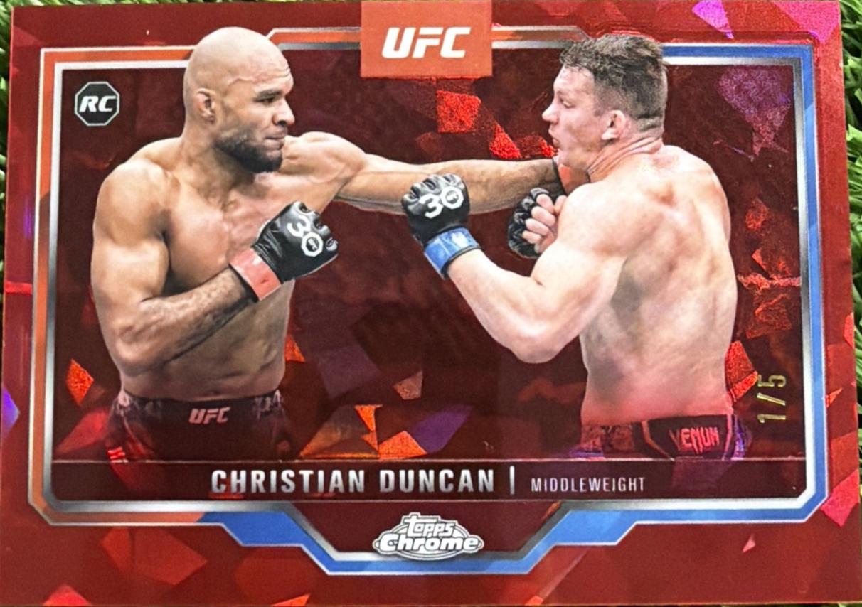 Christian Duncan 2025 Topps Chrome Sapphire UFC Base Sapphire #51 Padparadscha Sapphire