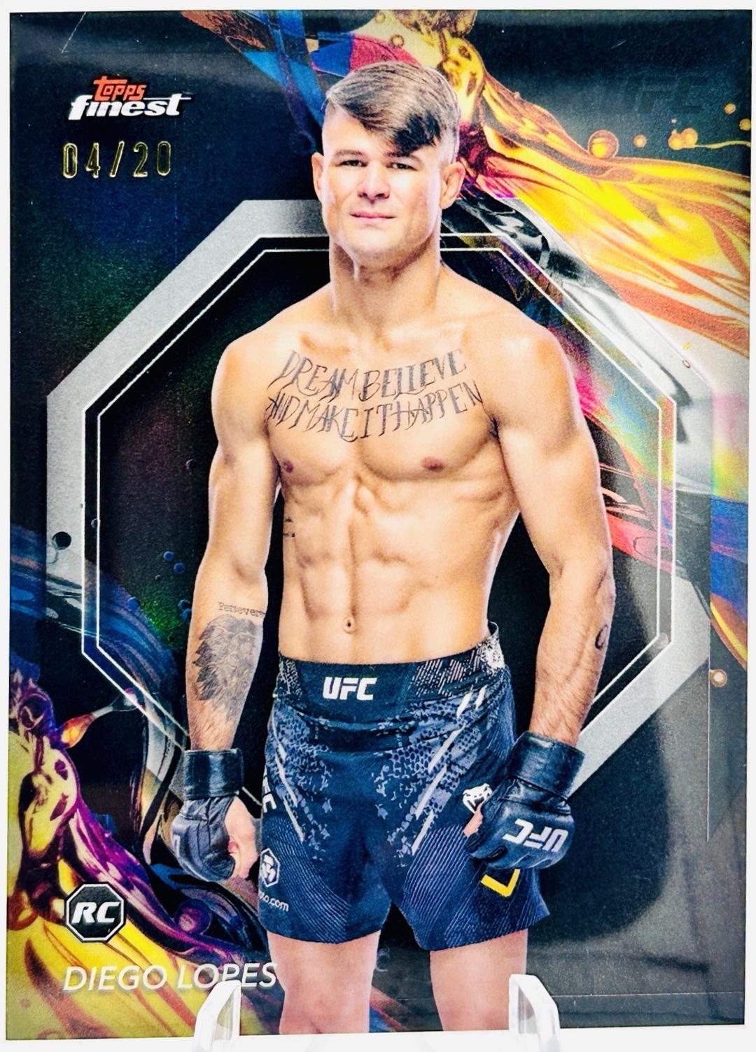Diego Lopes 2024 Topps Finest UFC Base Uncommon #142 Black Refractor