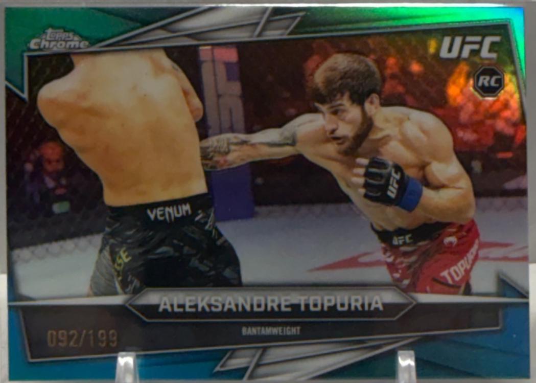 Aleksandre Topuria 2026 Topps Chrome UFC Base #187 Aqua Refractor