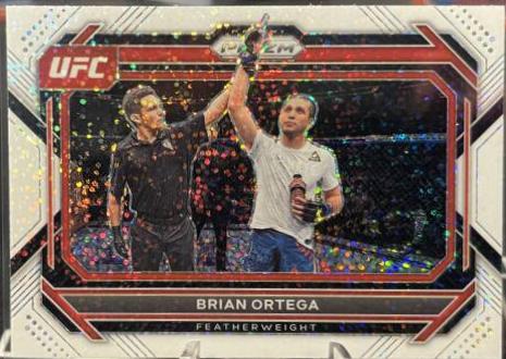 Brian Ortega 2023 Panini Prizm UFC Base #48 White Sparkle