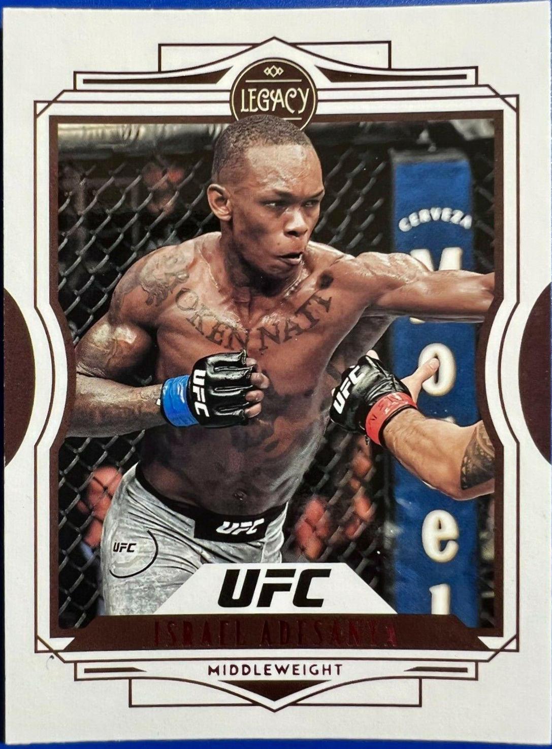 Israel Adesanya 2021 Panini Chronicles UFC Base Legacy #48 Pink