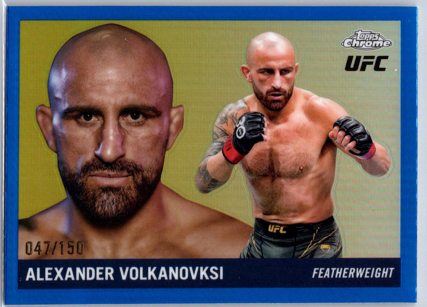 Alexander Volkanovski 2025 Topps Chrome UFC 1955 Topps #55T-2 Blue Refractor