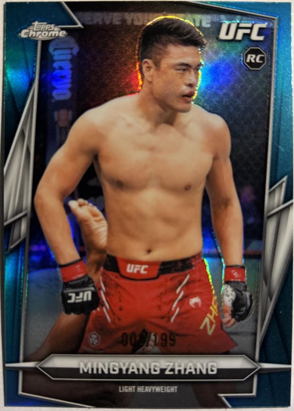 Mingyang Zhang 2026 Topps Chrome UFC Base #177 Aqua Refractor