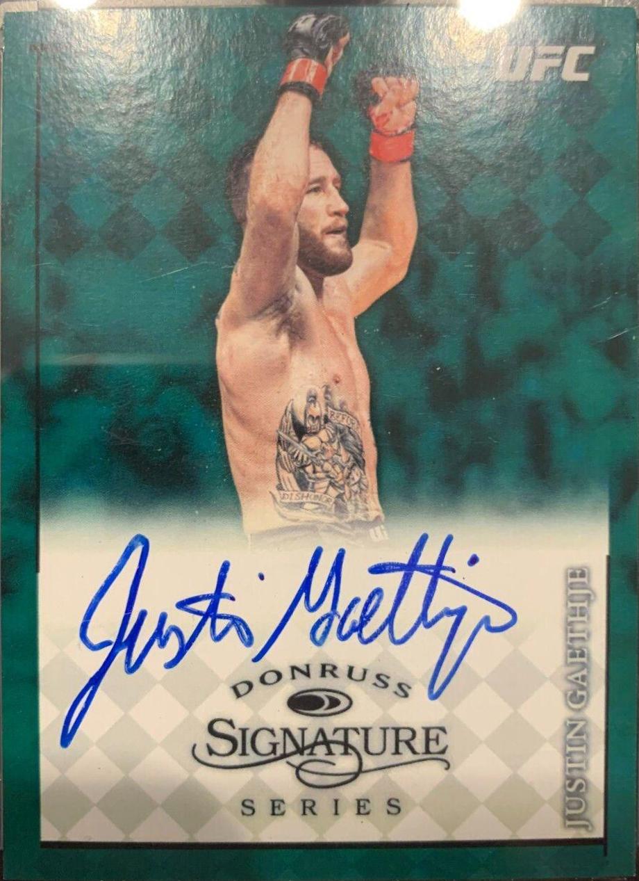 Justin Gaethje 2022 Panini Donruss UFC Signature Series #63 Green