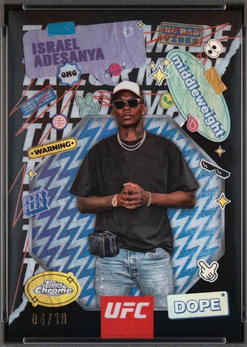 Israel Adesanya 2025 Topps Chrome UFC Tailor Made #TRM-4 Black Refractor